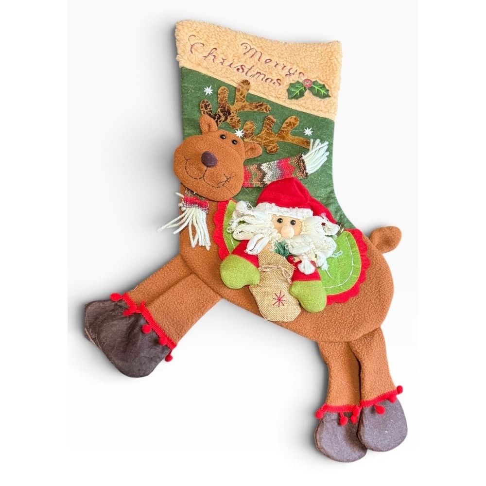 Christmas Stocking Snowman Reindeer Character 3D Merry Christmas